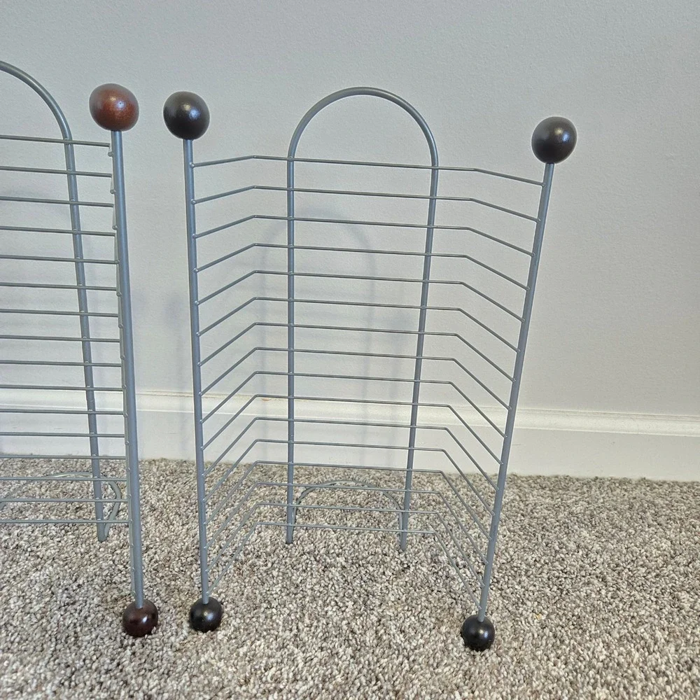 15 DVD Blu-ray Game Holder LOT of 3 Wire Metal Rack Tower Storage‎ Free Standing